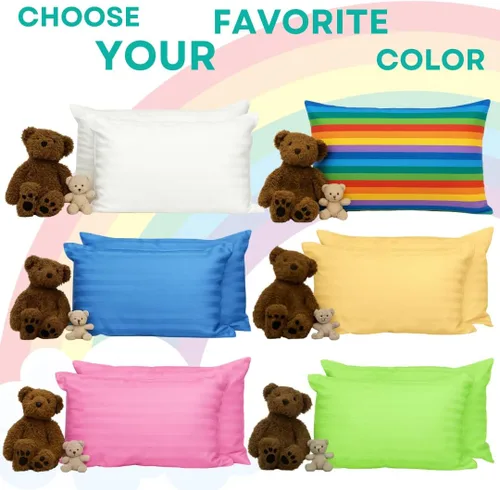 Vista 6 de Kinder - Almohada mullida para niños pequeños, 2X, certificada y galardonada, (no necesita funda de almohada), funda de algodón puro de 300 hilos
