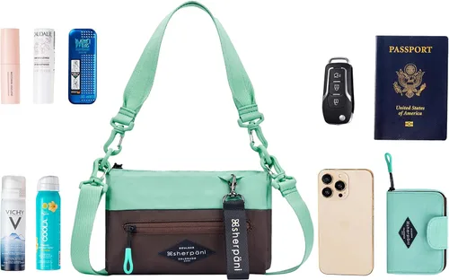 Vista 123 de Sherpani Skye - Bolso cruzado pequeño, de nailon, ligero, para mujer, con protección RFID