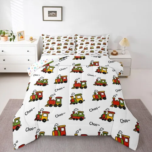 Vista 41 de Feelyou Juego de edredón de coche de carreras, tamaño individual, juego de ropa de cama de coche deportivo de velocidad para niños y niñas, edredón