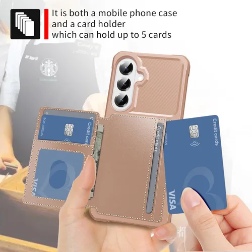 Vista 28 de Funda para Samsung Galaxy S21 Ultra con tarjetero, compatible con soporte magnético para automóvil, resistente a los golpes, resistente, suave, TPU