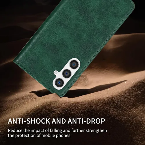 Vista 7 de Compatible con Samsung Galaxy S23 FE - Funda tipo cartera con bloqueo RFID, ranuras para tarjetas, cierre magnético, funda protectora de piel