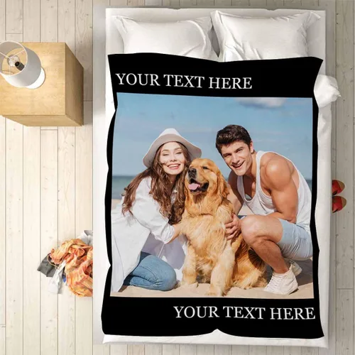 Vista 5 de Mantas personalizadas con fotos, 1 foto, manta personalizada, regalos personalizados para mamá, papá, pareja, novia, novio, esposa, marido, 8 tamaños