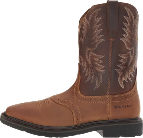 Vista 8 de Ariat Botas de trabajo Sierra con punta cuadrada ancha para hombre, Corteza añejada, 7