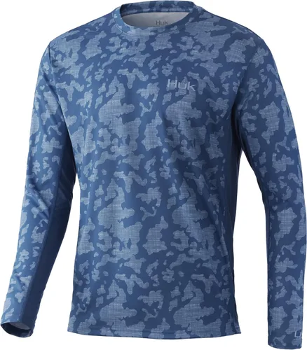 Vista 9 de HUK Camisa de manga larga Icon X para hombre, camisa de pesca de alto rendimiento Azul celeste