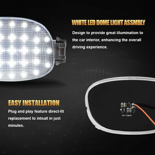 Vista 7 de D-Lumina Cubierta de Luz de Cúpula Interior del Techo Lente Transparente Aérea con PCB LED Blanco para Dodge Ram 1500 Dakota Neon Caravan Chrysler