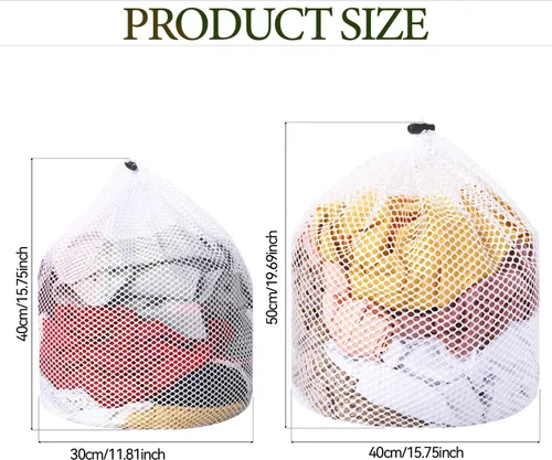 Vista 7 de 2 paquetes de bolsas de malla para lavandería, bolsa de lavandería con cordón para lavadora, bolsas de malla para lavado, bolsas de lavandería