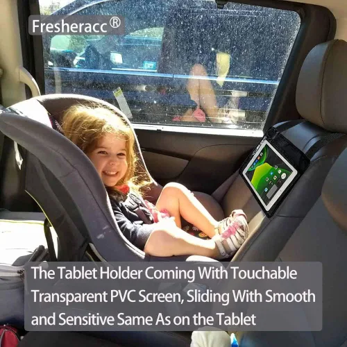 Vista 4 de Soporte para Tablet iPad Kindle de Automóvil para Espejo Trasero y Delantero, Carcasa Colgante de Montaje para Reposacabezas del Asiento Trasero