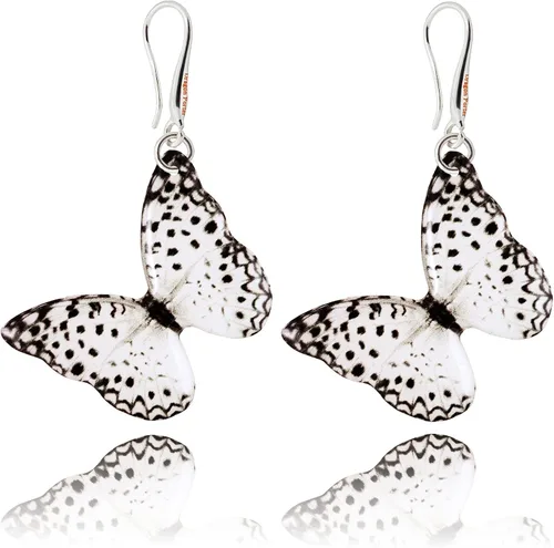 Vista 17 de Elegantes aretes colgantes con temática de mariposas y flores para mujer