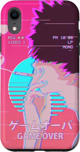 Vista 25 de Funda retro para iPhone 16 Vaporwave Aesthetic Emo Anime Boy Sad Game Over Lofi