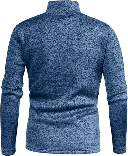 Vista 3 de Men's 14 Zip Top Lightweight Velvet Stand Collar Sweaters Slim Fit Long Sleeve Thin Pullover Tops Winter Clothes