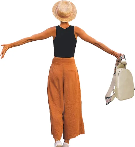 Vista 5 de Bolso de pecho para mujer bolso bandolera pequeño de piel sintética mochila de hombro para viajes senderismo