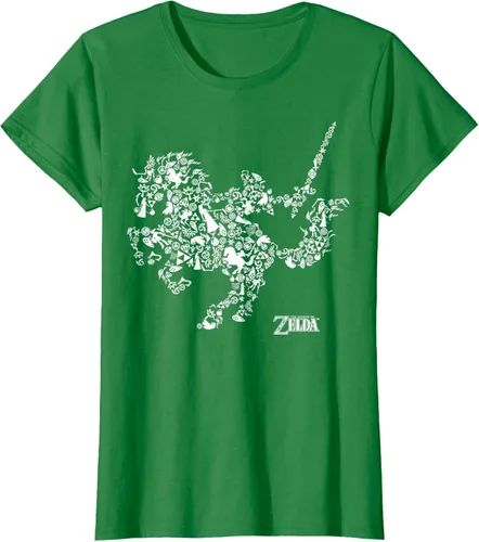 Vista 33 de The Legend of Zelda Camiseta con diseño de símbolos de caballo Azul Marino