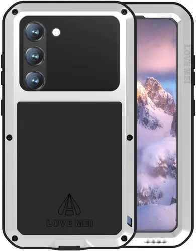 Vista 8 de LOVE MEI Funda para Samsung Galaxy S23 5G con protector de pantalla de vidrio templado, a prueba de golpes, a prueba de arañazos, híbrida de metal