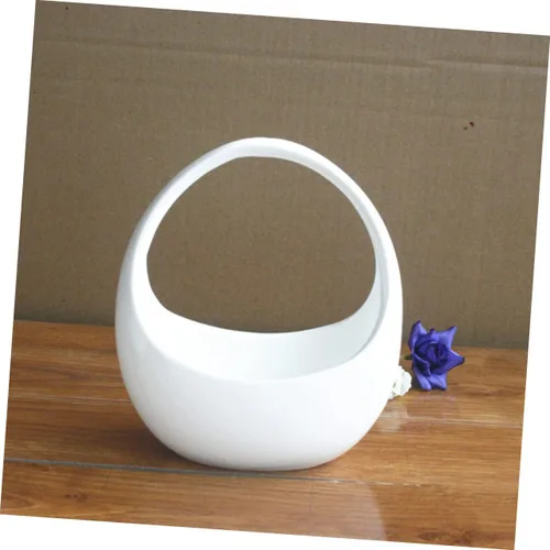 Vista 4 de GANAZONO 1 cesta colgante maceta de cerámica para oficina en casa, lavabo decorativo de porcelana para plantas carnosas, espacio de plantación más