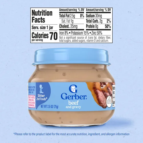 Vista 7 de Gerber Alimento para bebés de carne de res y salsa, 2.5 onzas, paquete de 10