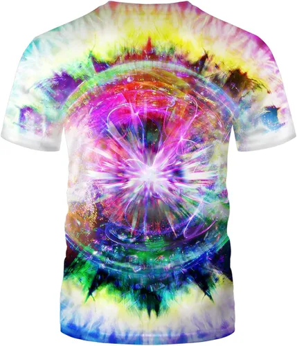 Vista 2 de Hisayhe Trippy Unisex Summer Short Sleeve Tshirt 3D Fashion Printed Novelty T Shirt