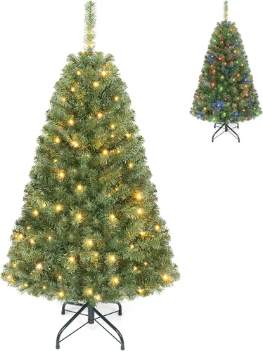 Vista 41 de GOFLAME Árbol de Navidad preiluminado de 7.5 pies con control remoto 3-Verde