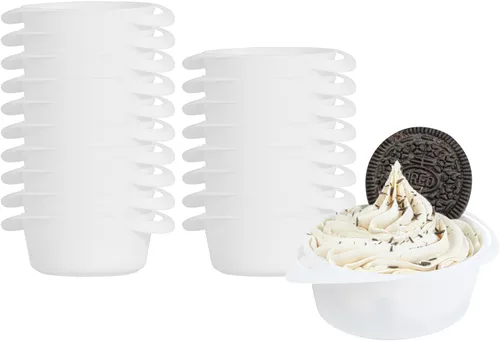 Vista 14 de Restaurantware Mini platos para servir de 3 onzas, 100 mini platos desechables para aperitivos, asas integradas, rectangulares, de plástico