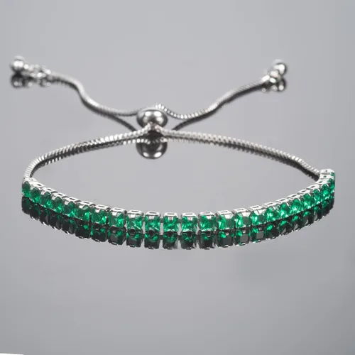 Vista 2 de ZAVANA Pulseras ajustables para mujeres y adolescentes, delicadas pulseras de tenis deslizantes para mujeres con circonitas cúbicas transparentes