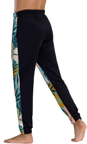 Vista 5 de ultaro Men's Casual Jogger Sweatpants Tropical Flowers and Palm Leaves Running Sweatpants with Pockets