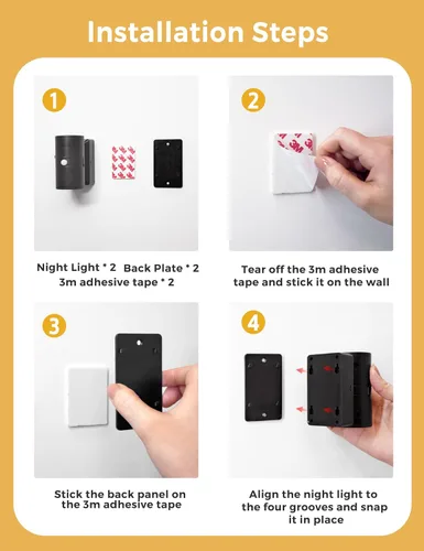 Vista 6 de L LOHAS LED Luz nocturna con sensor de movimiento, luz nocturna recargable