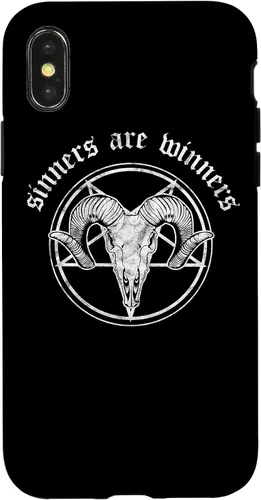 Vista 4 de Funda para iPhone 14 Occult Baphomet Tarot Card Satanic Devil Sinners are Winners