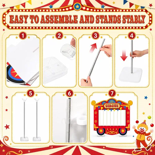 Vista 4 de Kit de recortes de cartón para decoración de fiesta de circo