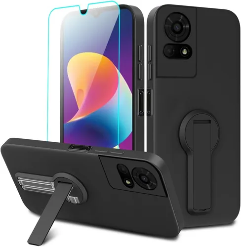 Vista 22 de Compatible con BLU Bold N4 Funda para teléfono, soporte oculto plegable giratorio de 360°, cubierta a prueba de golpes, funda protectora delgada
