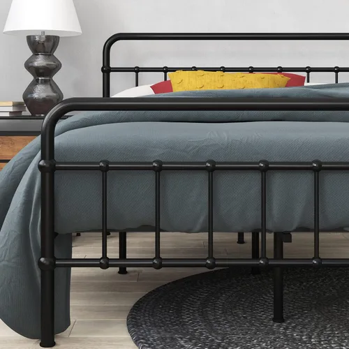 Vista 12 de Zinus Florence - Base de cama con plataforma de metal, base de colchón, no necesita somier, fácil montaje, color negro, tamaño matrimonial