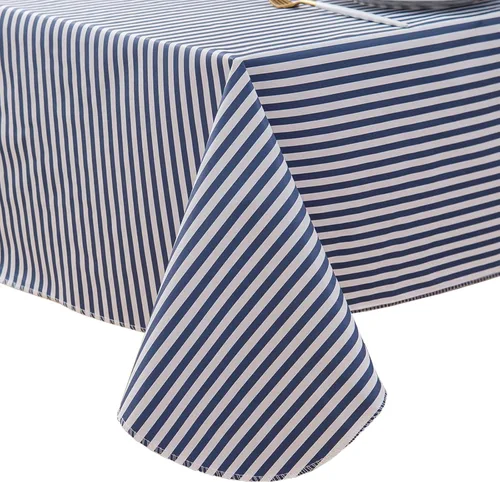 Vista 29 de LIBERECOO Mantel de vinilo resistente con reverso de franela, mantel de plástico impermeable a prueba de aceite, resistente a las manchas, lavable