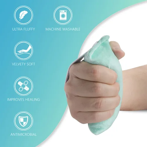Vista 2 de NYOrtho Cojín de mano de 6 x 3 pulgadas, 1 paquete de agarre de palma para recuperación de accidentes cerebrovasculares y apoyo ortopédico, sin