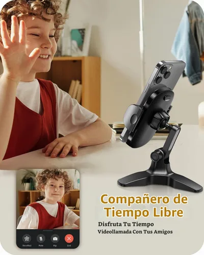 Vista 2 de APPS2Car Soporte de teléfono resistente, soporte de escritorio ajustable para videollamadas, compatible con teléfonos inteligentes de 4.7 a 6.8