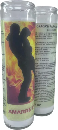 Vista 7 de Amarre eterno veladora de rezo sin fragancia 14 oz vaso grande una pieza vela de oración de una pieza 14 oz de alto vidrio oración al reverso