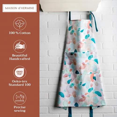 Vista 1056 de Maison d' Hermine Delantales para mujer con bolsillo, 100% algodón (27.50 x 31.50 pulgadas)