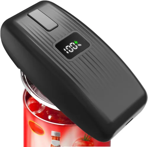 Vista 7 de Abrelatas eléctrico auto, abrelatas recargable, montaje en pared Negro
