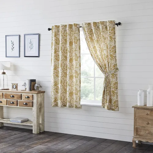 Vista 11 de VHC Brands Dorset Cortina de cenefa para ventana, floral, azul marino, 16 x 73 pulgadas