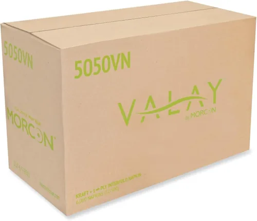 Vista 2 de Valay Servilletas entrelazadas, 1 capa, 6,3 X 8,85, Kraft, 6,000/caja
