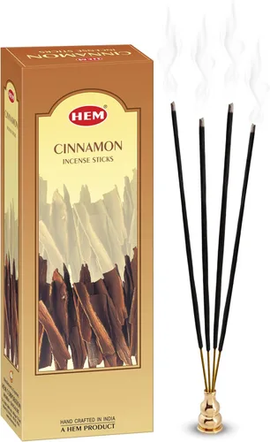 Vista 6 de Hem Varitas de incienso de canela – Paquete de 6 cajas Hexa (120 varillas en total) – Aroma cálido y picante de larga duración para meditación