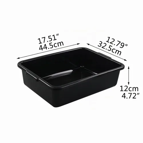 Vista 2 de 4 cajas de autobús plásticas/tinas de autobús, cajas de autobús comerciales negras de 13 L
