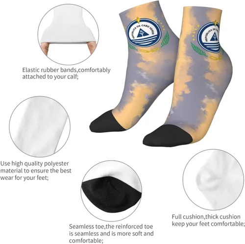 Vista 5 de Coat Of Arms Of Cape Verde Ankle Socks Winter Low Cut Sports Warm Comfort Breathable Casual Socks For Mens And Womens