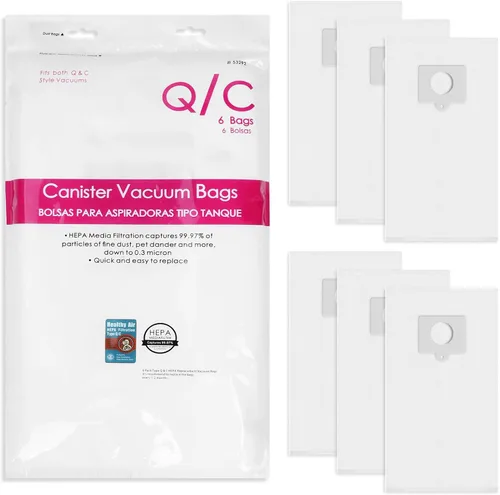 Vista 7 de Paquete de 12 bolsas de vacío Q/C tipo Q/C HEPA de repuesto para modelos 600 400 200 700 800 Series 81615 81214 81414 81714 21814 BC3006 BC3005
