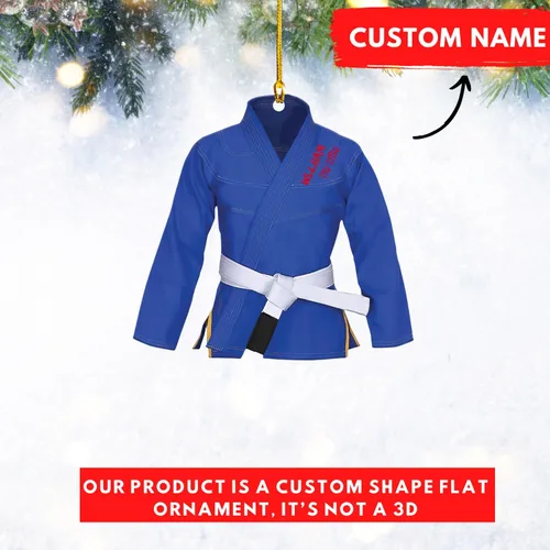 Vista 3 de Adorno de Jiu Jitsu personalizado, regalo para Navidad 2025, hombres y mujeres, equipo de Jiu Jitsu, adornos de Jiu Jitsu brasileño para Navidad