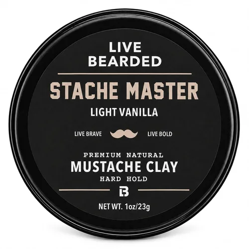 Vista 6 de Live Bearded® Barra de cera para bigote, recta, sin perfume, 0.35 oz