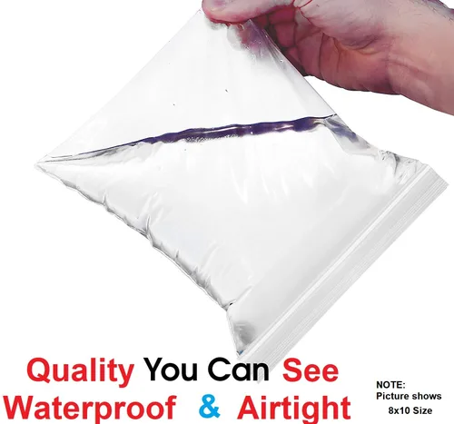 Vista 4 de 200 bolsas de 5 x 5 pulgadas, color blanco, centro de escritura de 2 mil, de plástico transparente con cierre y cierre resellable, con cierre