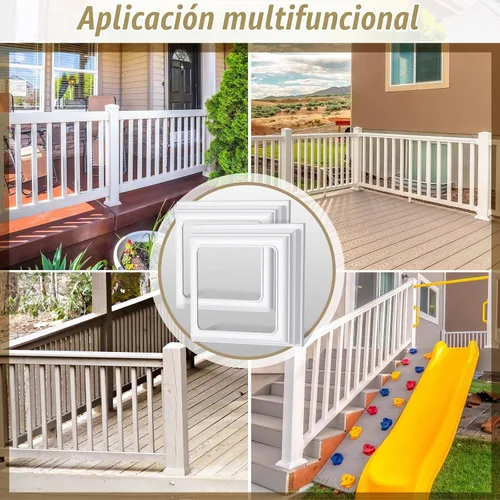 Vista 6 de Thyle 4 piezas de cubiertas de base de poste de vinilo verdaderas de 4x4 pulgadas, envolturas de columna para cubiertas de base de poste para porche