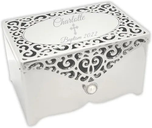 Vista 13 de Cherished Moments Caja de recuerdo rectangular pequeña de filigrana personalizada con mensaje grabado personalizado para regalo SWEET de 16