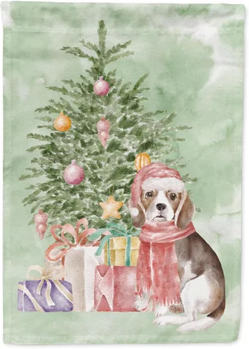 Vista 82 de Caroline's Treasures CK8213GF Bulldog Inglés #2 Regalos de Navidad y árbol de jardín Bandera de buzón Bandera decorativa para patio exterior, patio