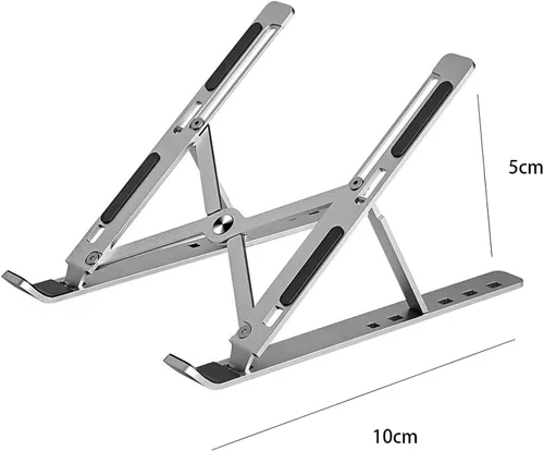 Vista 3 de Soporte portátil portátil de aluminio ajustable para computadora portátil, soporte para tableta, soporte plegable para computadora