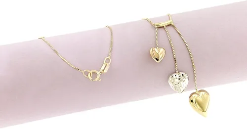 Vista 4 de Lucchetta - Collar de corazón de oro rosa amarillo blanco de 14 quilates, cadena de oro pequeña de 16 + 2 pulgadas, collares de oro macizo de 14