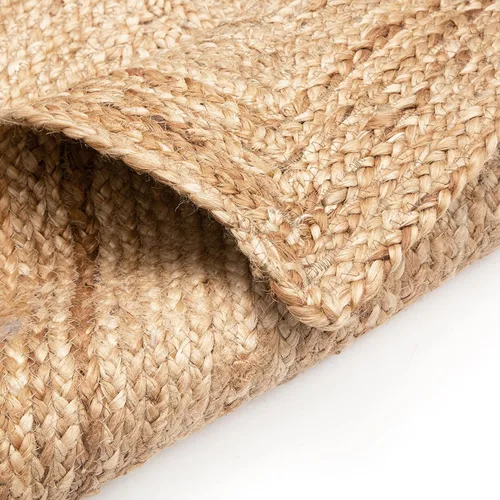 Vista 4 de Light & Pro Alfombra de yute, 2 x 3, natural, hecha a mano, trenzada, reversible, alfombra rústica